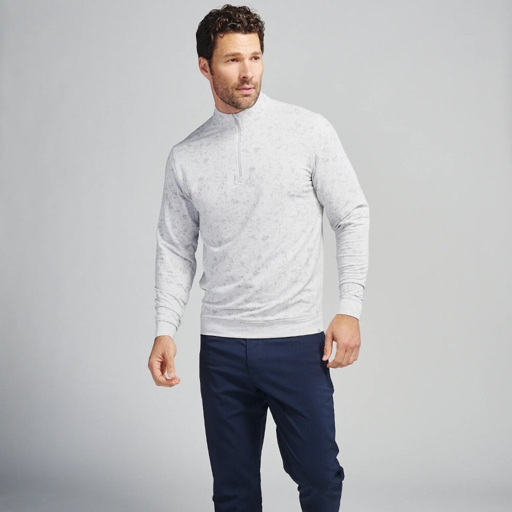 Tasc Performance Cloud French Terry Quarter Zip Pullover Sweater $118 in Grey